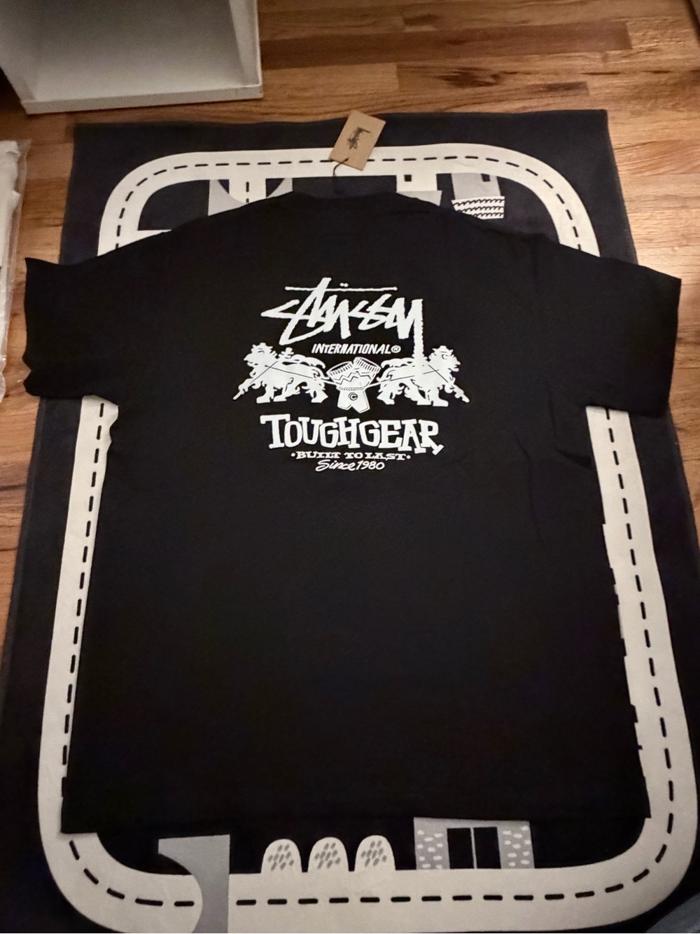 Stussy Black Toughgear Logo Tee Size L